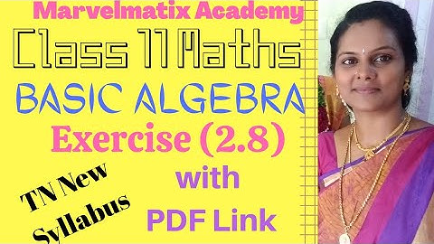 Tamilnadu new syllabus 11th Maths Volume 1: Exercise 2.8 with PDF solutions in Tamil #marvelmatix
