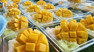 Mango Sticky Rice Fruit Cutting Skills Thai Street Food