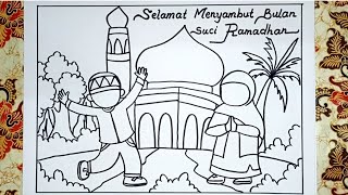 GAMBAR TEMA RAMADHAN - CARA MENGGAMBAR TEMA RAMADHAN 2024 🥰