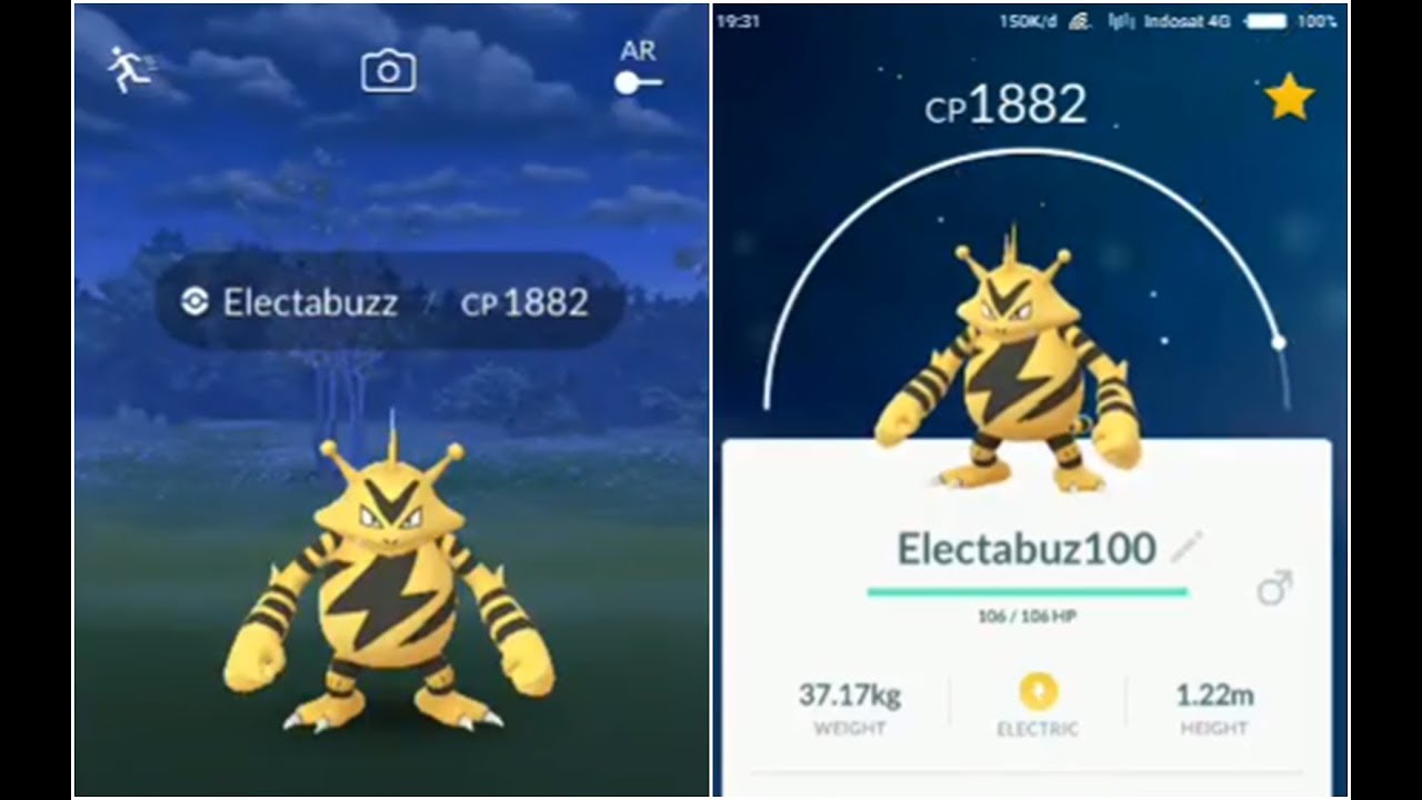 Perfect 100 Iv Electabuzz 18 Cp Caught Pokemon Go Hack Level 40 Youtube