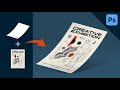 【Photoshop】曲がった紙に画像をはめ込む方法！モックアップ #photoshop #tutorial #フォトショップ #チュートリアル