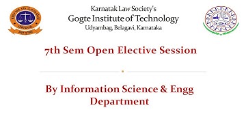 7th Sem Open Elective Session by Information Science & Engg