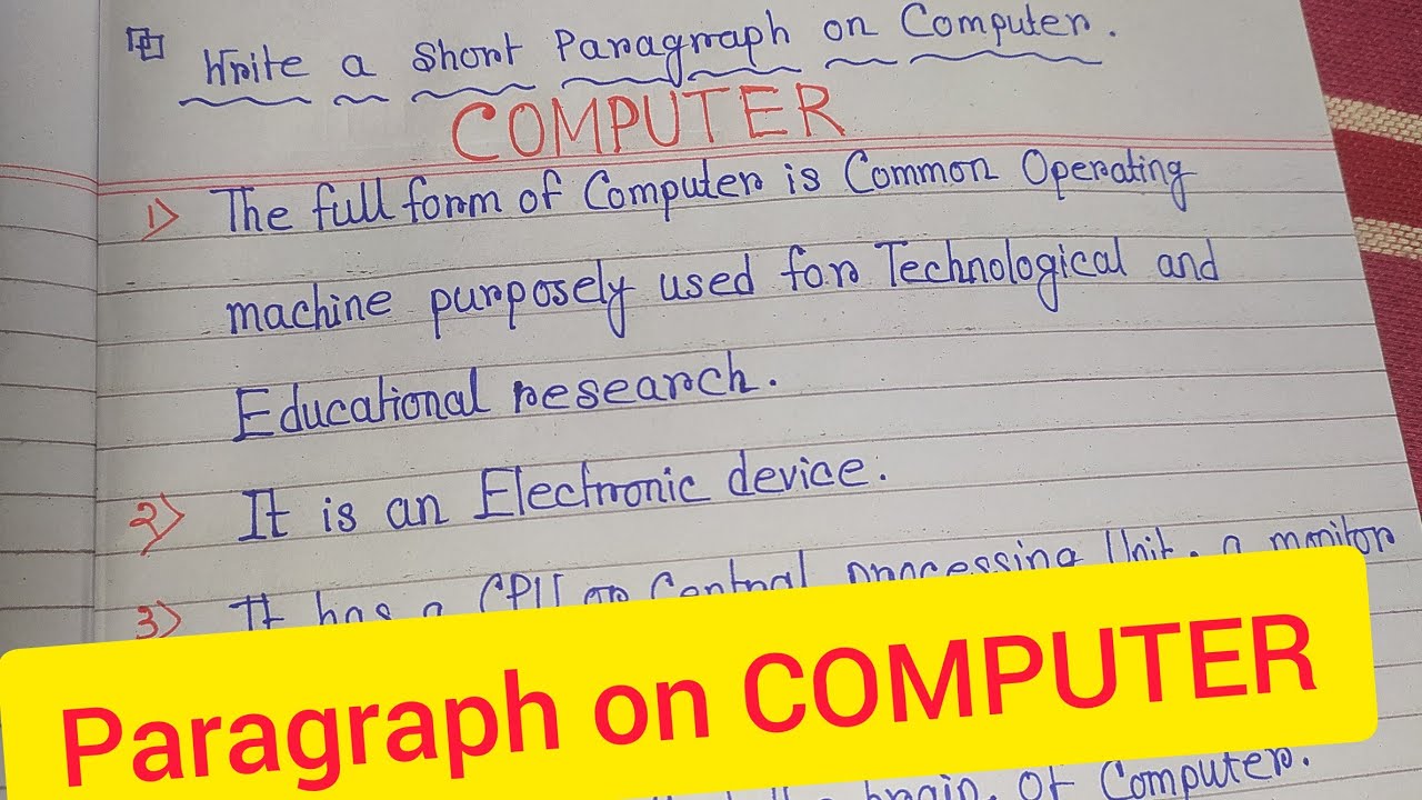 Write a Paragraph on COMPUTER💻//#handwriting #paragraph #viral # ...