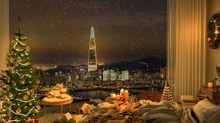 Seoul, Korea ❄ Winter Night in Cozy Bedroom 4K ❄ Jazz Music for Relax and Study