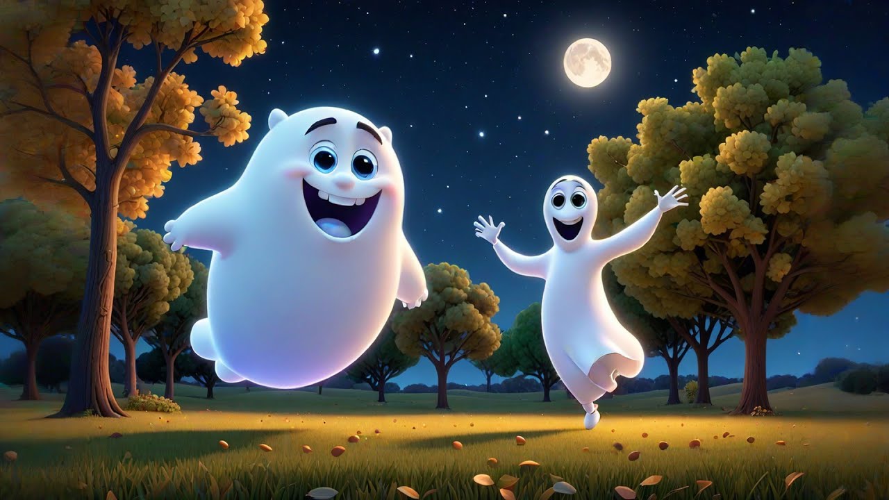 Three Giggly Ghosts Bounce Around | Spooky Fun Counting Song for Kids | Ghost Nursery Rhyme