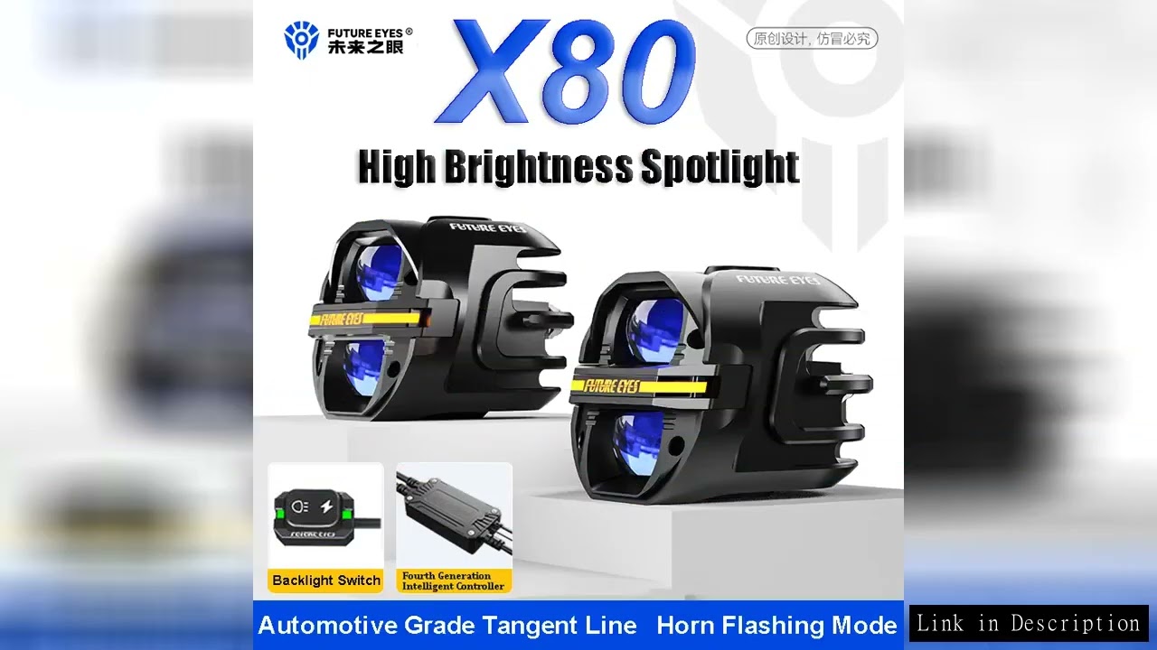 FUTURE EYES X80 LED Spotlight Motorcycle Auxiliary Spotlight Horn Flash Led Lamp Wired Backlight Swi