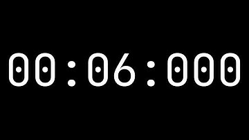 Countdown timer 6 seconds [00:06:000] - White on black with milliseconds