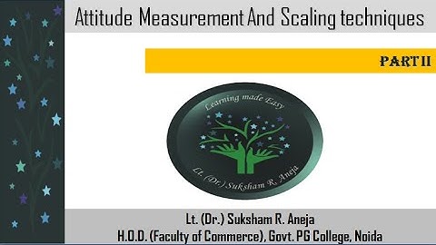 Attitude Measurement & Scaling Techniques - Part II