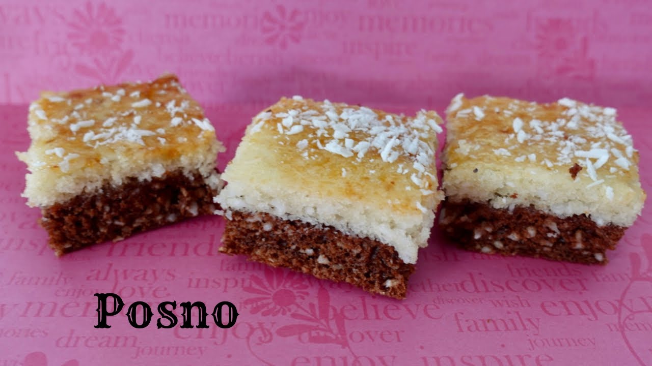 DVOBOJNI POSNI KOLAČ S KOKOSOM (VEGAN COOCNUT CAKE)