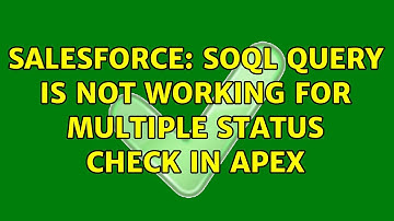 Salesforce: SOQL query is not working for multiple status check in Apex (3 Solutions!!)