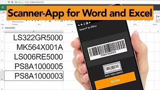 Barcode Scanner App for Android and iOS Scans into Word and Excel screenshot 2