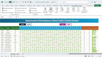 Monthly Attendance sheet in Excel with Check boxes - FREE Download