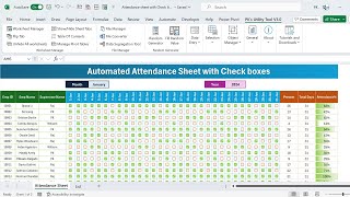 Monthly Attendance sheet in Excel with Check boxes - FREE Download screenshot 4
