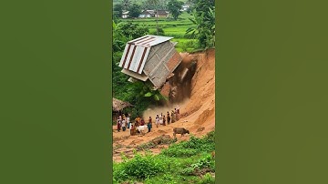 Landslide Destroy Everything 🚨 #disaster #landslide #shortvideo