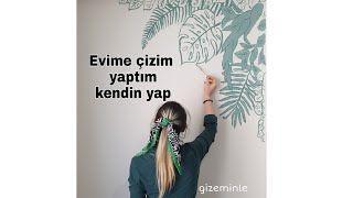 DUVARA MONSTERA  ÇİZDİM|wallpainting | dyo kendinyap