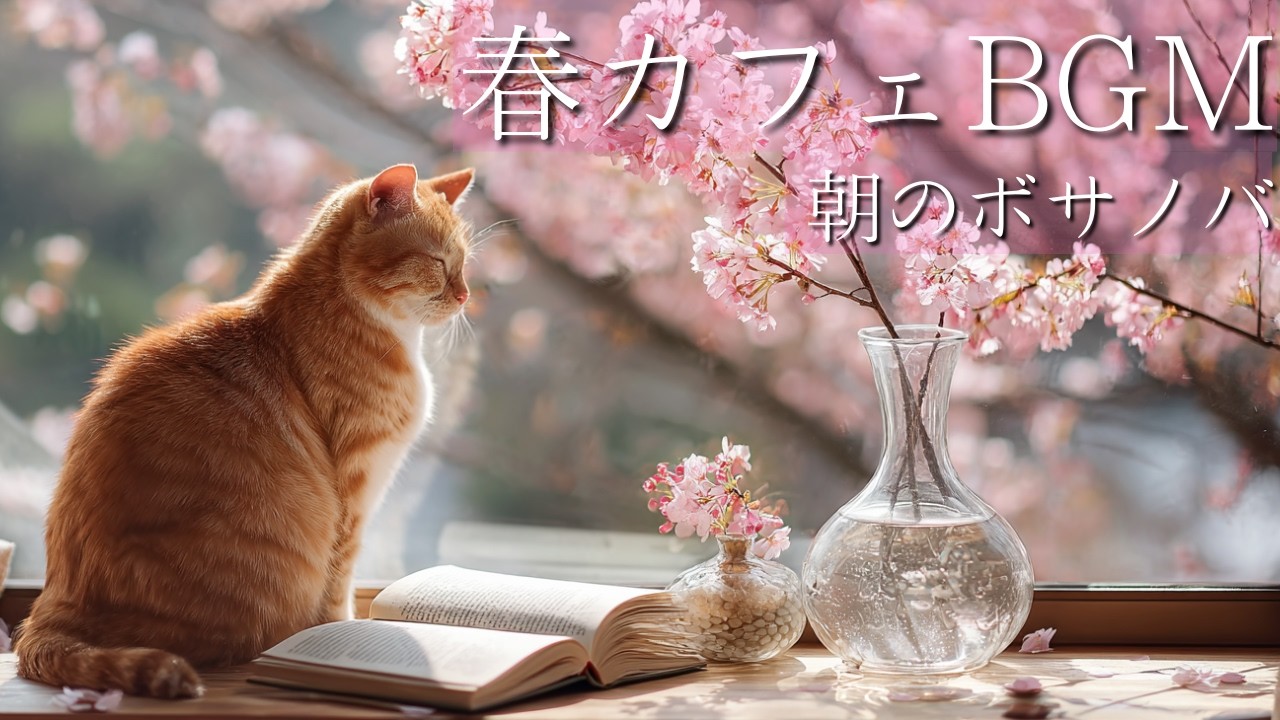 【春カフェBGM】新しい季節が始まる朝のボサノバ。満開の桜とまどろむ猫｜気持ちを上向きに整える時間 | Spring Cafe Bossa Nova