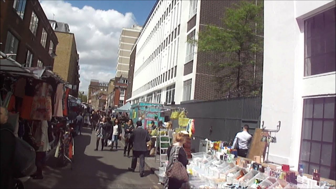 Walking through Leather Lane Street Market, London - (at 