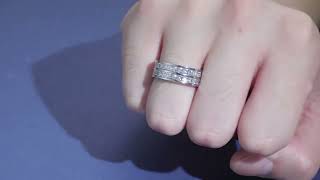 Luxury Stainless Steel Gold Plated Zircon Wedding Engagement Finger Ring Women Men Cz Knuckle Ring