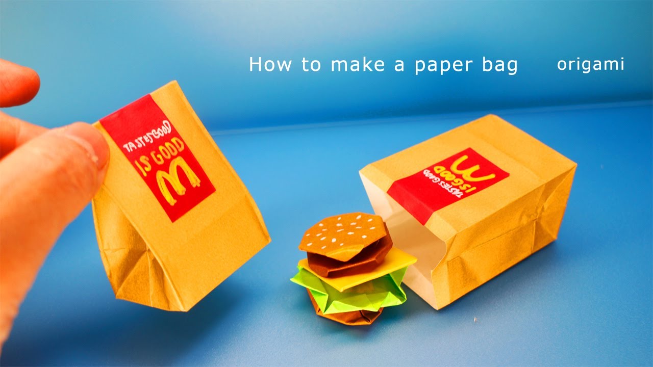 origami】How to make a paper bag（マックの紙袋の作り方） - YouTube
