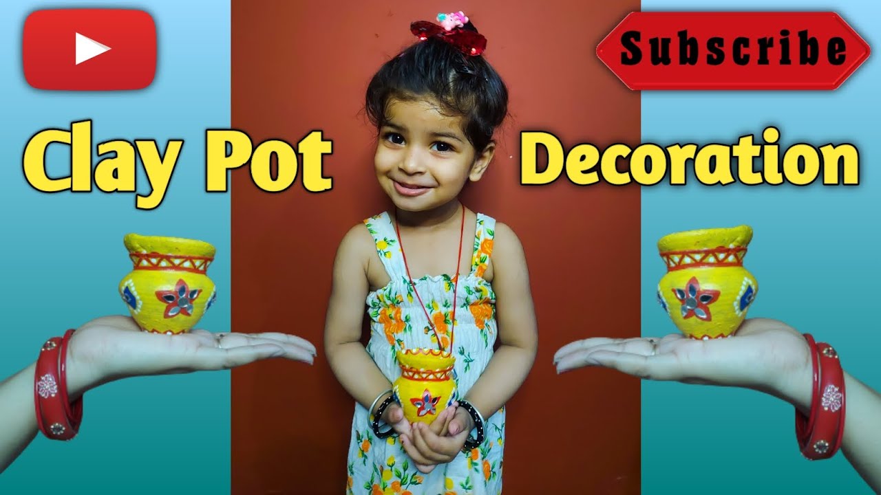 Easy Pot Painting And Decoration Clay Art Pot Painting Using