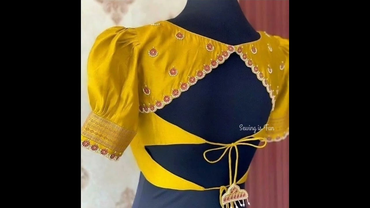 Deep back neck blouse design with dori,saree blouse back neckline,wedding reception blouse design