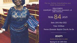 Commendation Service for Deaconess Comfort Adeduntn Akanwo