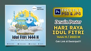 FREE DESAIN IDUL FITRI 2023 / 1444 H photoshop, Gratis PSD & PNG