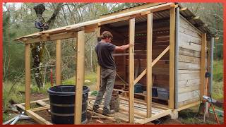 man builds amazing diy wood cabin in the forest start to finish | by @matthiascabinchronicles