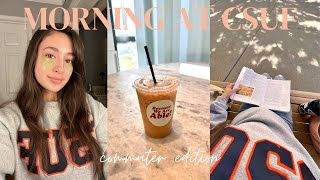 Morning at CSUF VLOG: *commuter edition* grwm, Fullerton coffee shop, study with me