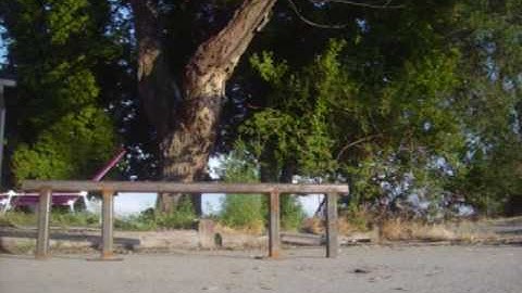 frontside boardslide shuvit out