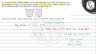Two vessels \( A \) and \( B \) of different shapes have the same b...