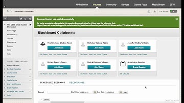 BlackBoard Collaborate Create and Schedule Sessions