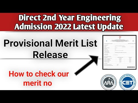 Merit Number Direct 2nd Year Engineering provisional Merit List Release How to Check ...