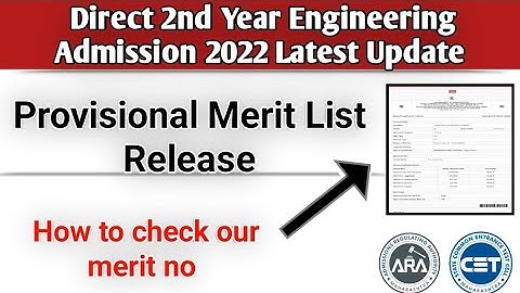 Direct 2nd Year Engineering provisional Merit List Release How to Check Our Merit Number