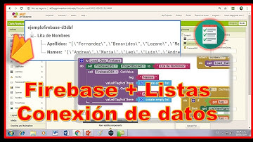 Datos en firebase listas conexión a app inventor appybuilder