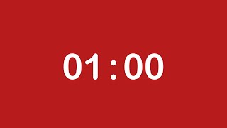 1 MINUTE TIMER • 1 MINUTE COUNTDOWN TIMER + Alarm, Full HD, 1080, Red