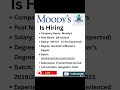 Moody's is Hiring| #itjobsforfreshers #freshers #recruitment2023 #jobvacancy #jobs #hiring