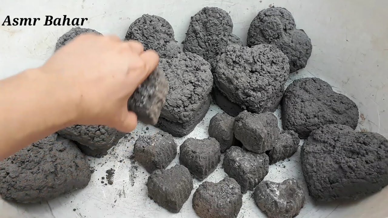 ASMR:Powdery pure charcoal & gritty dusty pure charcoal reforms crumbling in bucket/sleep aid😴