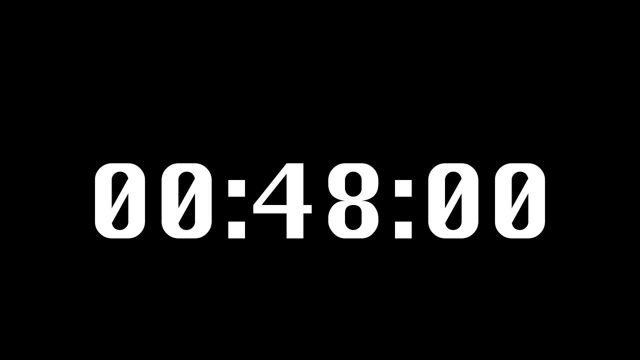48 MINUTE COUNTDOWN TIMER - DARK, SOUND ALARM - YouTube