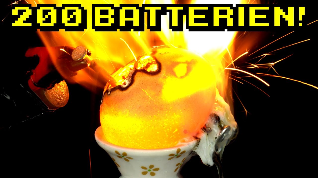 200 9V Batterien vs Lebensmittel! | 1800V