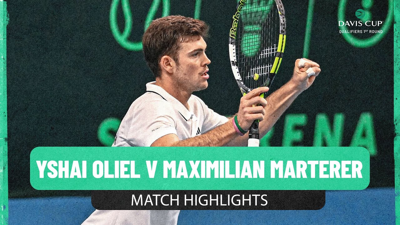 Yshai Oliel v Maximilian Marterer | Israel v Germany | 2025 Davis Cup Match Highlights