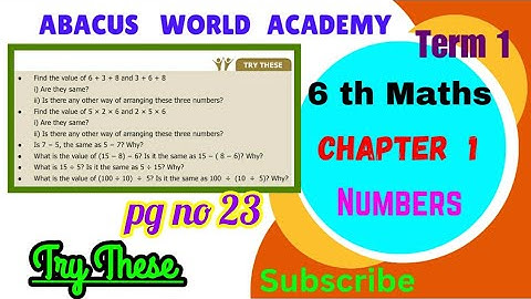 6th Maths Term 1 chapter 1 Numbers Try These pg no 23/New samacheer TNsyllabus#abacusworldacademy