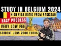 Belgium study visa from pakistan 2024  study in belgium  overall process for belgium visa
