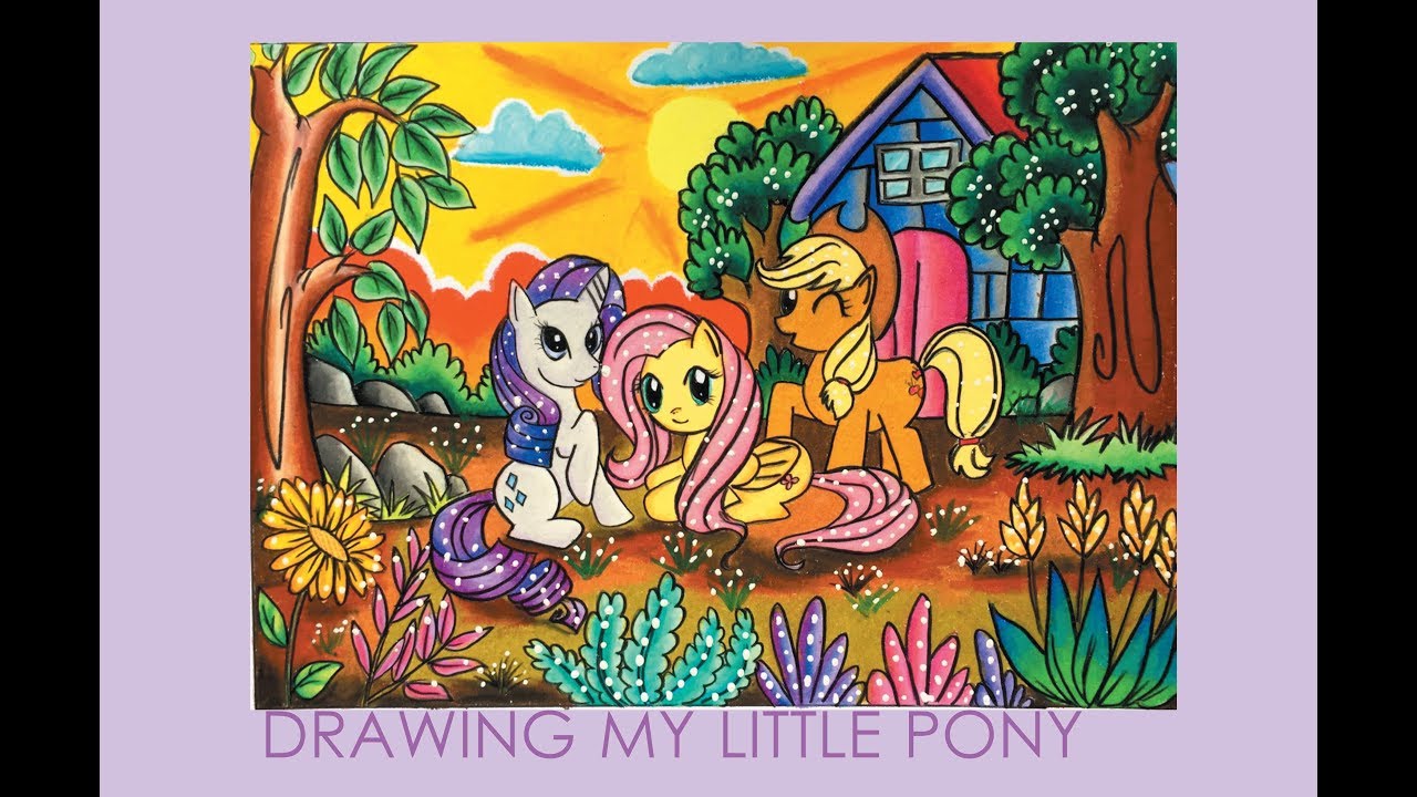 Cara gradasi warna Tema My little pony Speed Drawing 