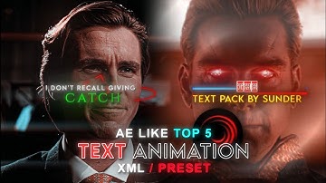 Ae like top 5 most primium text animation ✅ | After motion text xml 📈 #text