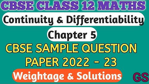 Chapter 5 Continuity & Differentiability - CBSE Sample Question Paper Solutions 2022-23 - 12th Maths