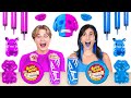 ONE COLOR FOOD CHALLENGE || Awesome CANDY Mukbang Race for 24HOURS by 123GO! CHALLENGE