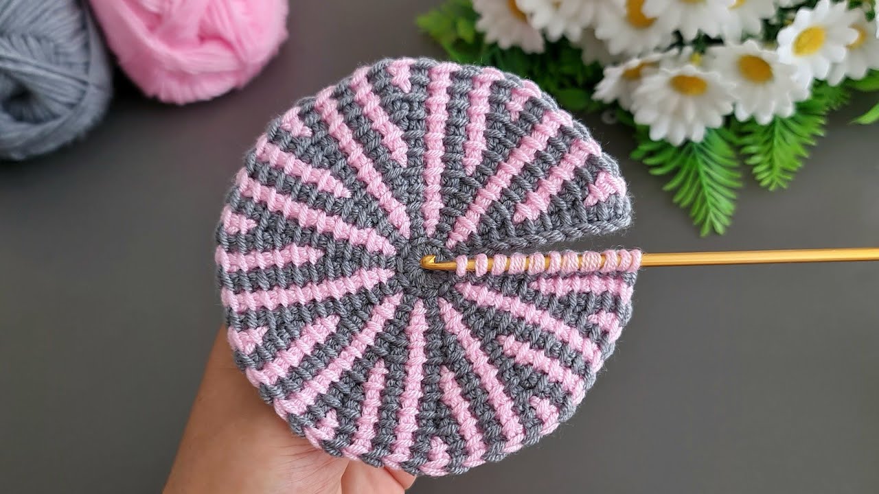 Motif, Coaster, Flower. Make and Sell. How to make a very easy fower coaster motif. Tunisian crochet