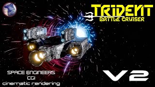 I made my space engineers ship into a 3d model (trident battle cruiser) JUMP SEQUENCE V2