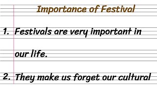 10 Lines on Importance of Festival in English || Essay on Importance of Festival